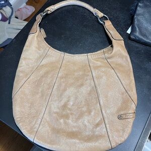 Regard Tan Leather Hobo Bag